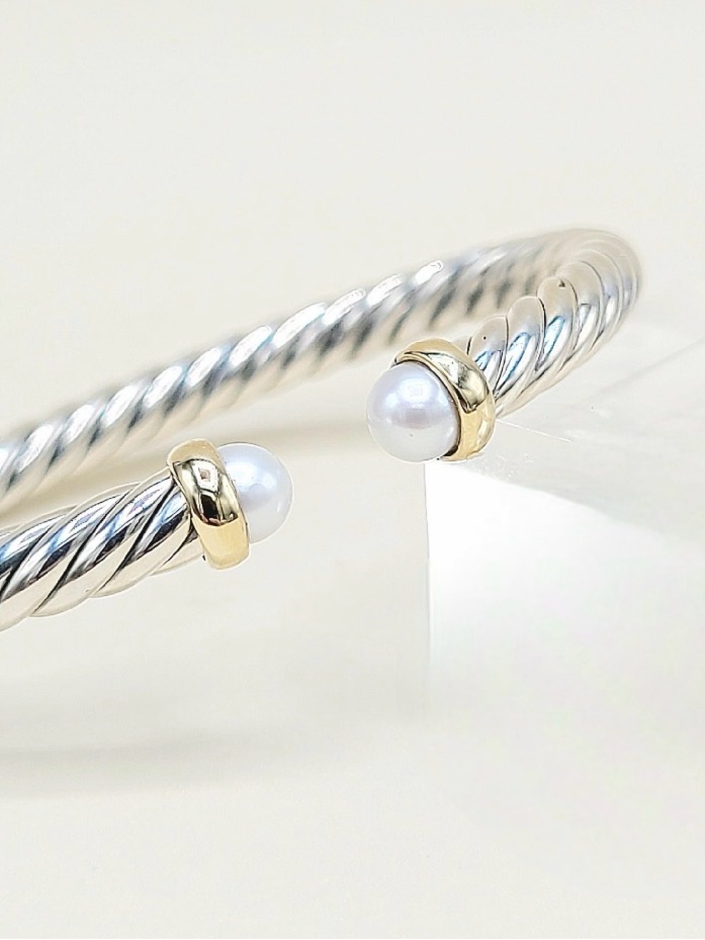 David Yurman Cable Flex With Pearl and Gold , 6mm